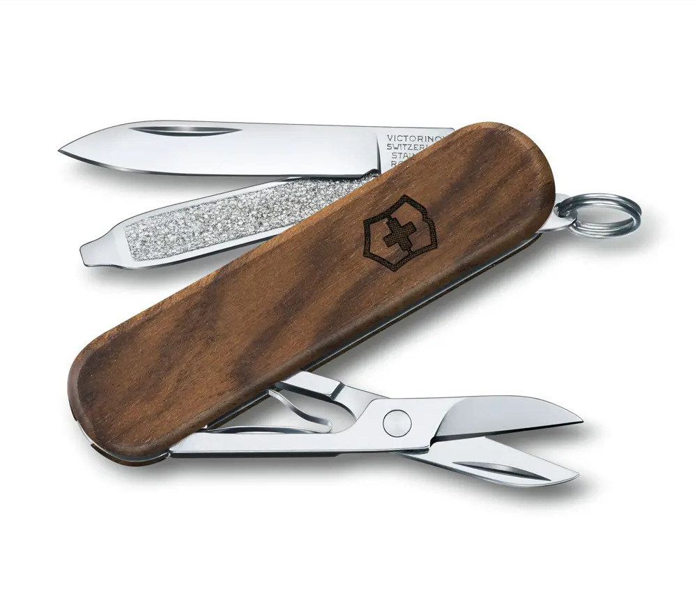 91348173 Нож-брелок Victorinox Classic SD 0.6221.63 деревянный корпус 58 мм STLM-0849094