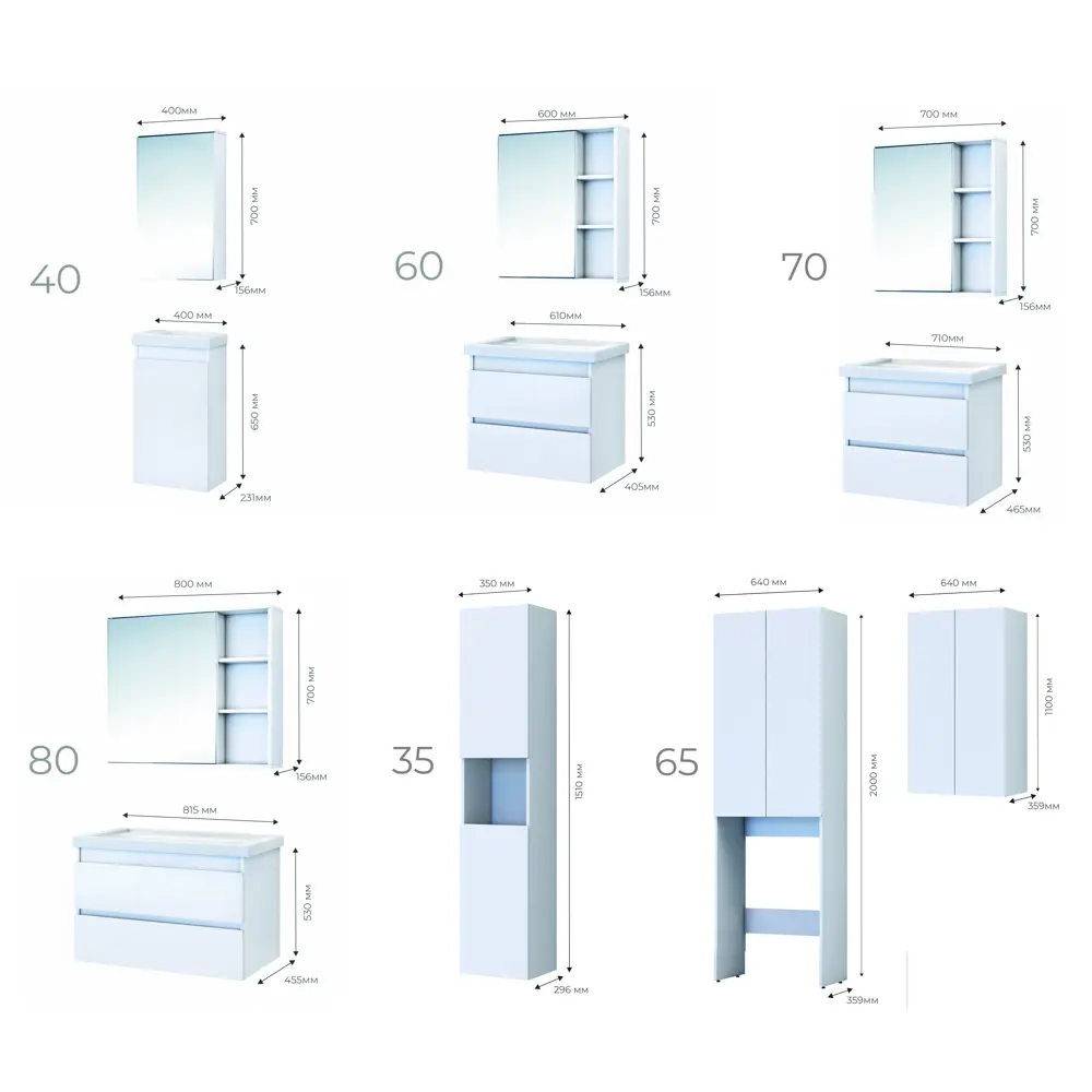 Пенал VIGO Matteo для ванной с плавным закрыванием, белый матовый 84796487 STLM-0055252 - Вид №7