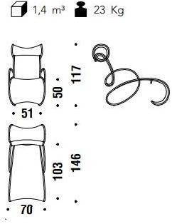 Moroso Шезлонг из плетеных полиэтиленовых ниток M'afrique sun-id-1409606 - Вид №6