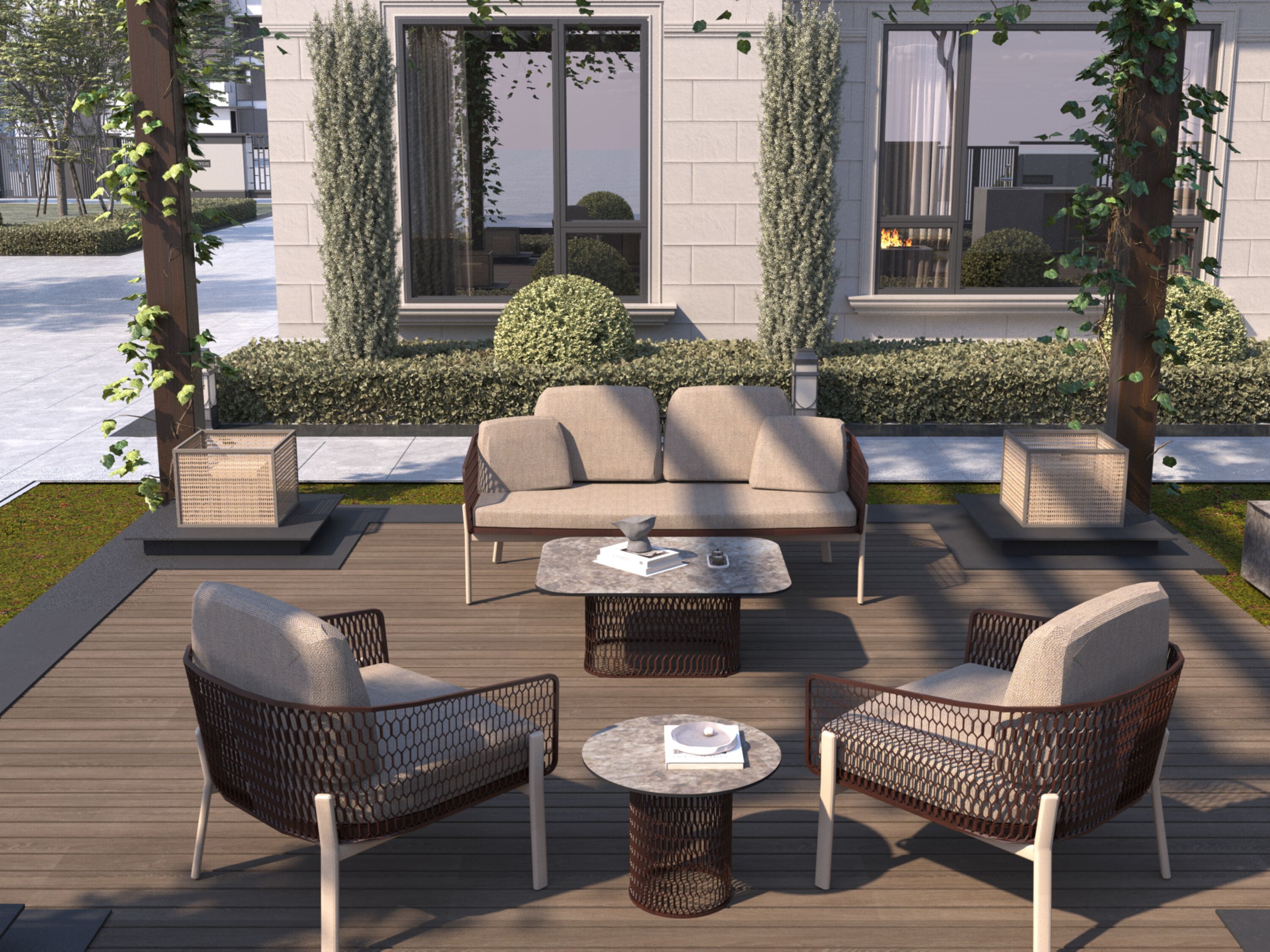 Алюминиевый садовый диван с порошковым покрытием 10Deka Isla ARCH-00000520 - Вид №2