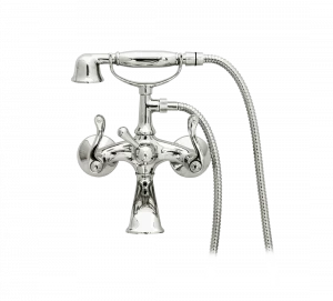 Gentry Home Смеситель для умывальника на три отверстия с выдвижным краном Tiffany Никель GH101556