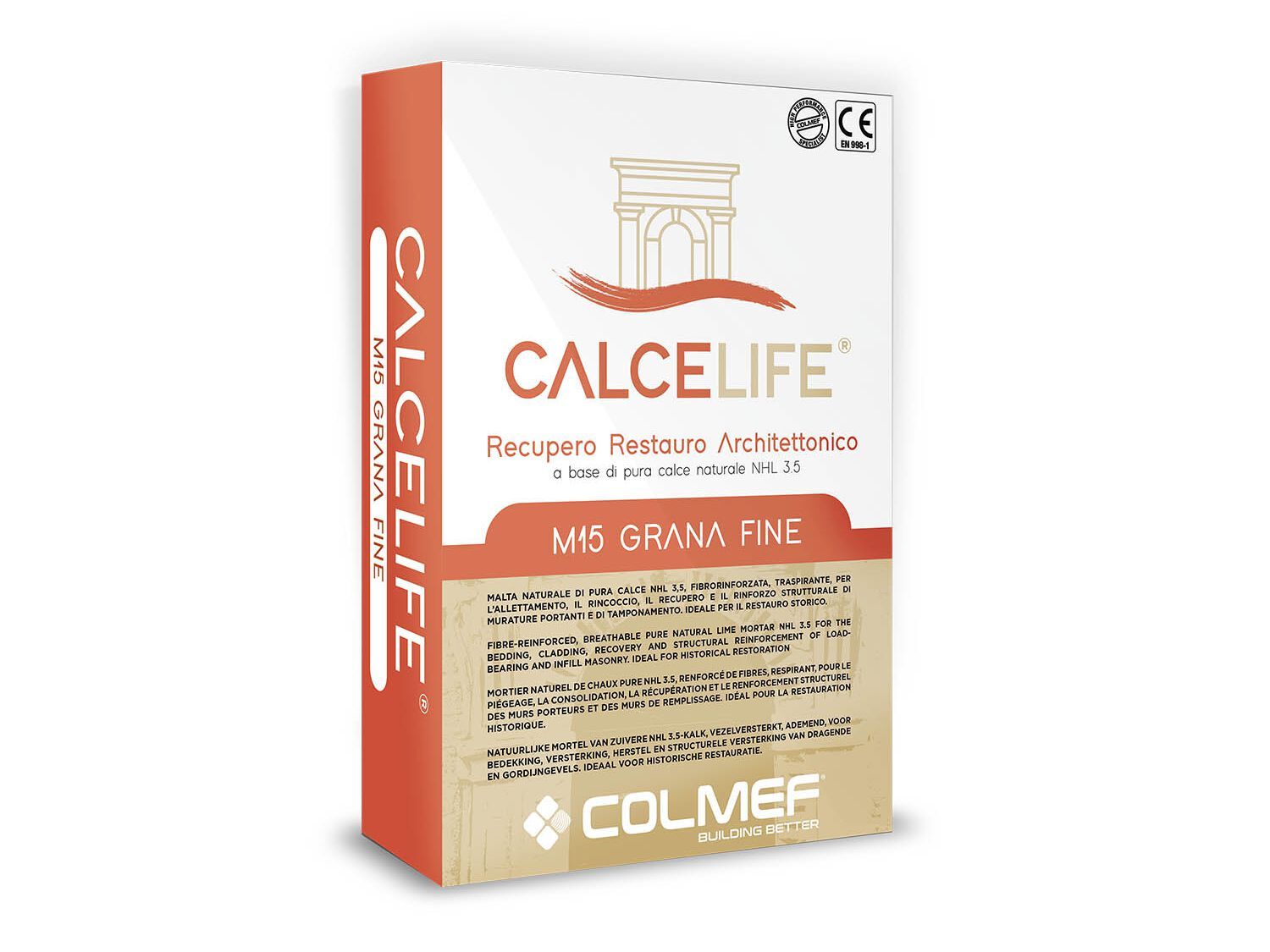 NHL 3.5 чистый натуральный известковый фиброзно-укрепленный раствор Colmef Calcelife ARCH-00047490 - Вид №1