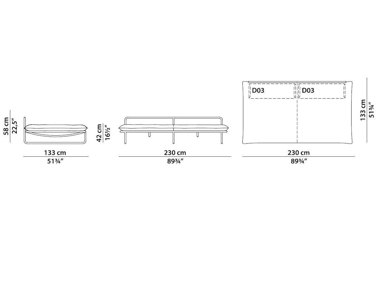 Травленный медный линейный мягкий садовый диван Baxter Аризона ARCH-00042819 - Вид №4