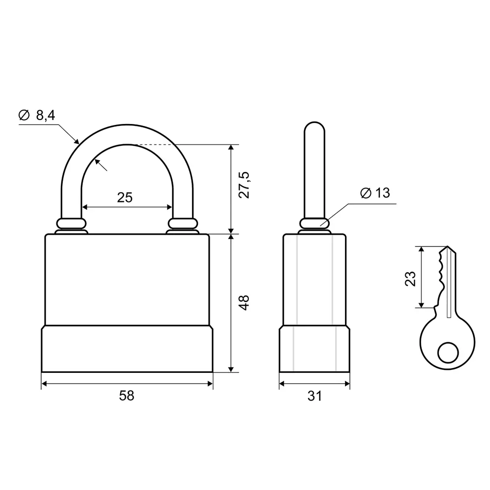 Замок навесной Palladium 907WP-50 чугун 49x53 мм STLM-2041464 - Вид №3