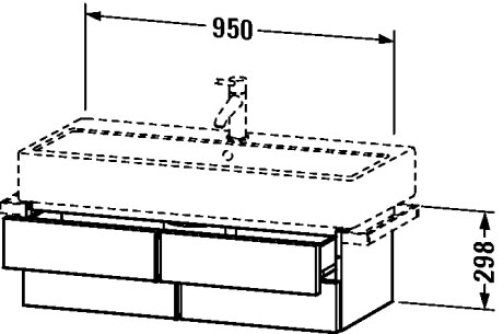 VE620704747 Vero Тумбочка подвесная Каменно-синий глянцевый лак Duravit - Вид №1