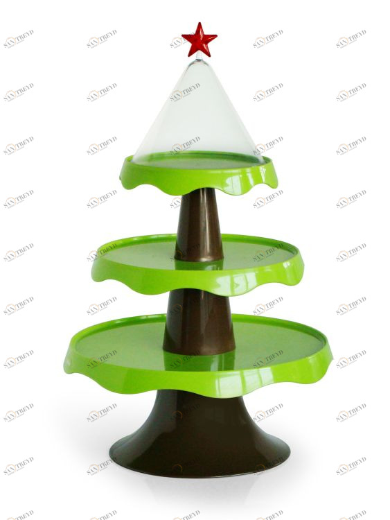 Этажерка зеленая подарочная Merry Tree QUALY ДИЗАЙНЕРСКИЕ 00-3869539 Зеленый 