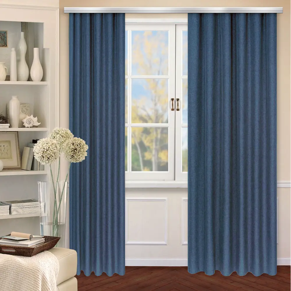 Штора на ленте «Савана» 145x260 см цвет синий LINEN WAY STLM-2143745 - Вид №4