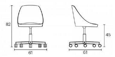 ENEA Регулируемое по высоте офисное кресло из ткани на колесиках Kaiak sun-id-1493575 - Вид №2