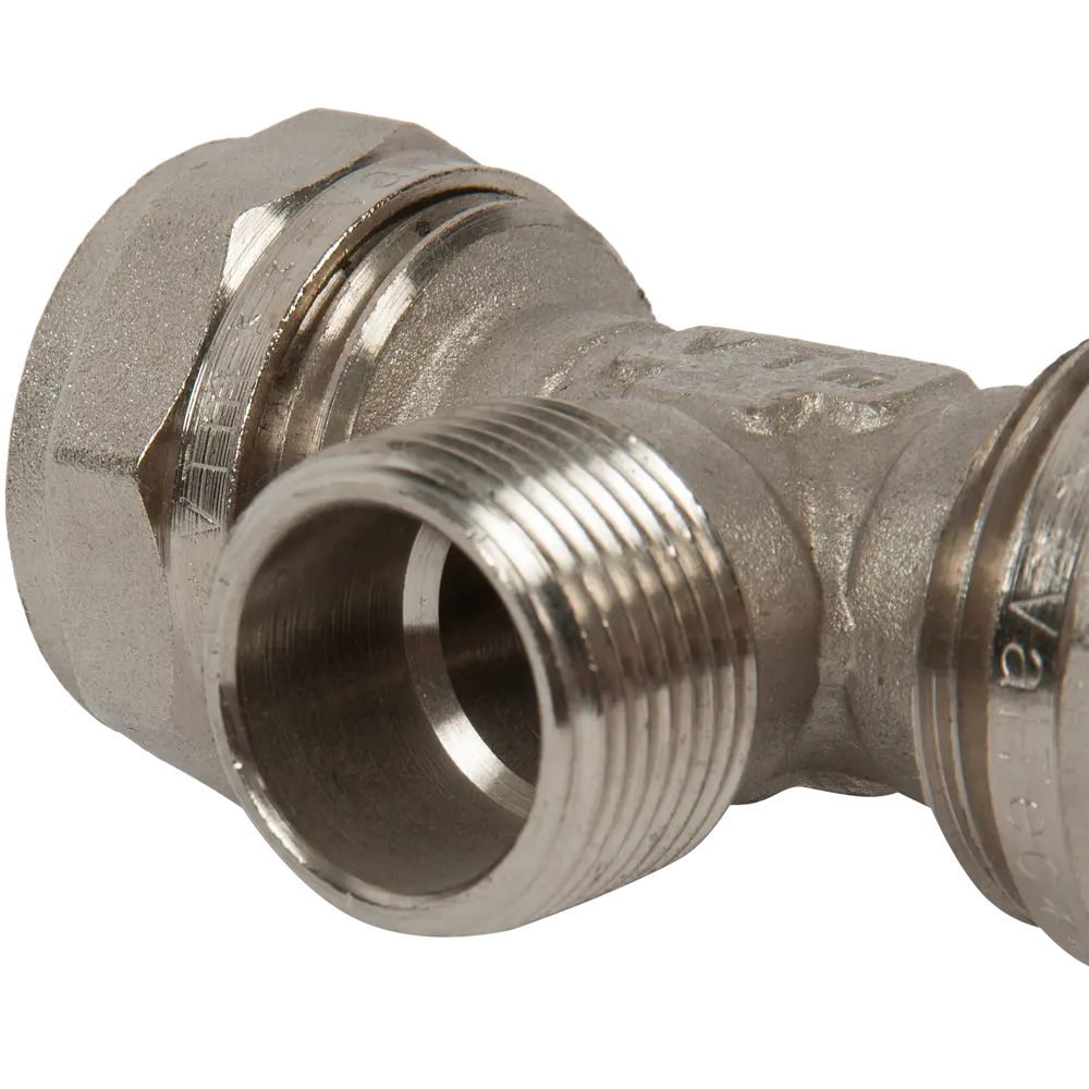 Тройник комбинированный Valtec 26x3/4"x26 мм НР никелированная латунь VTM.333 STLM-2120520 - Вид №1