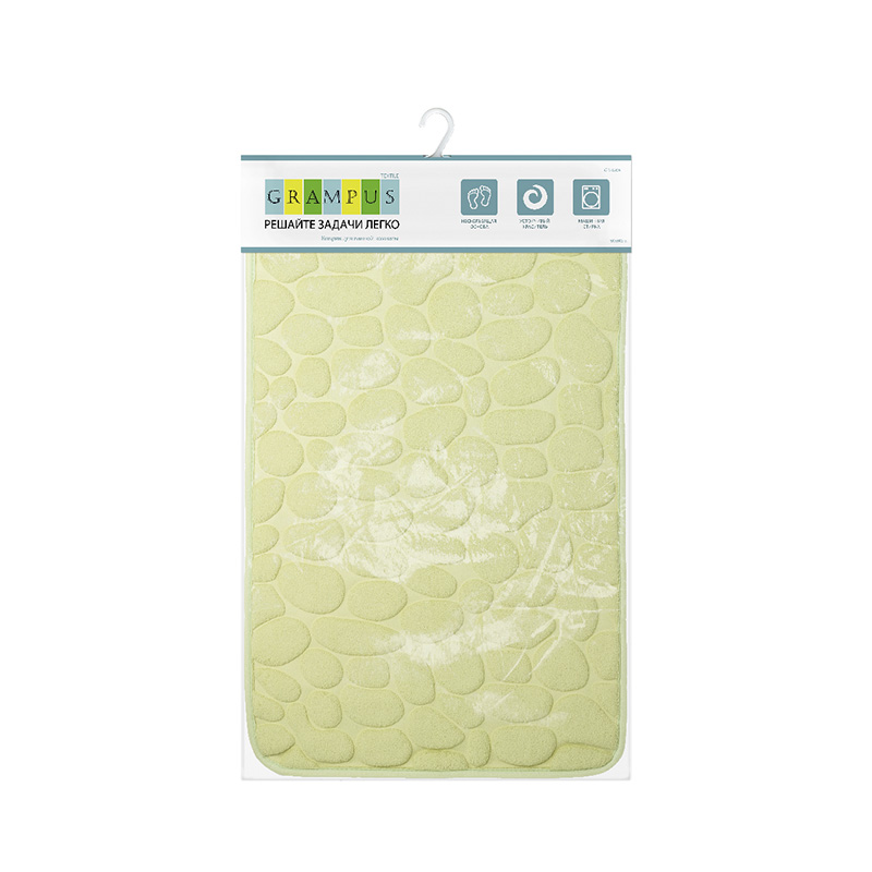 Коврик для ванной зеленый (50х80 см) Grampus КОВРИКИ GR3204F - Вид №1