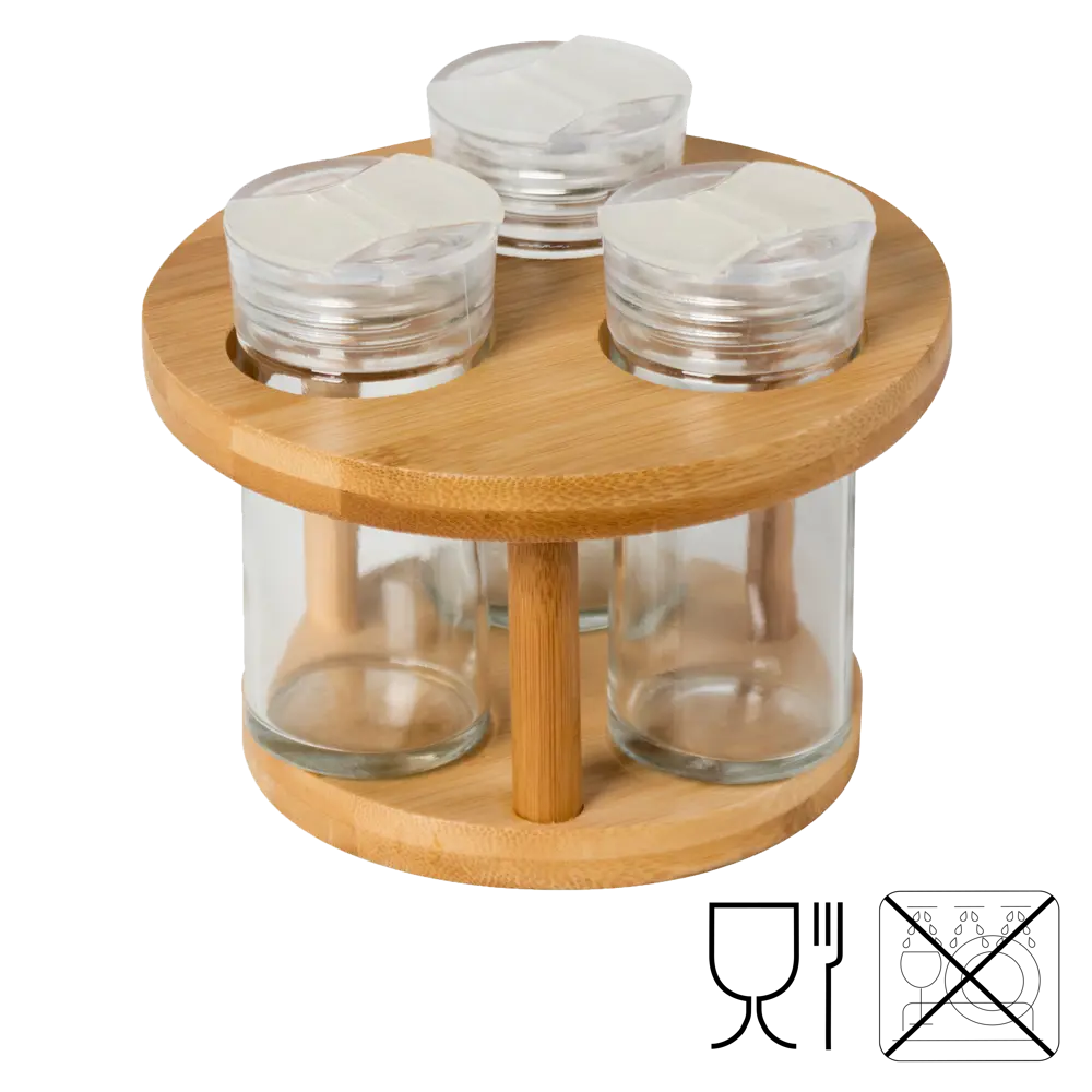 Набор для специй 14x14x12 см бамбук цвет бежевый Santreyd STLM-2184936 - Вид №2