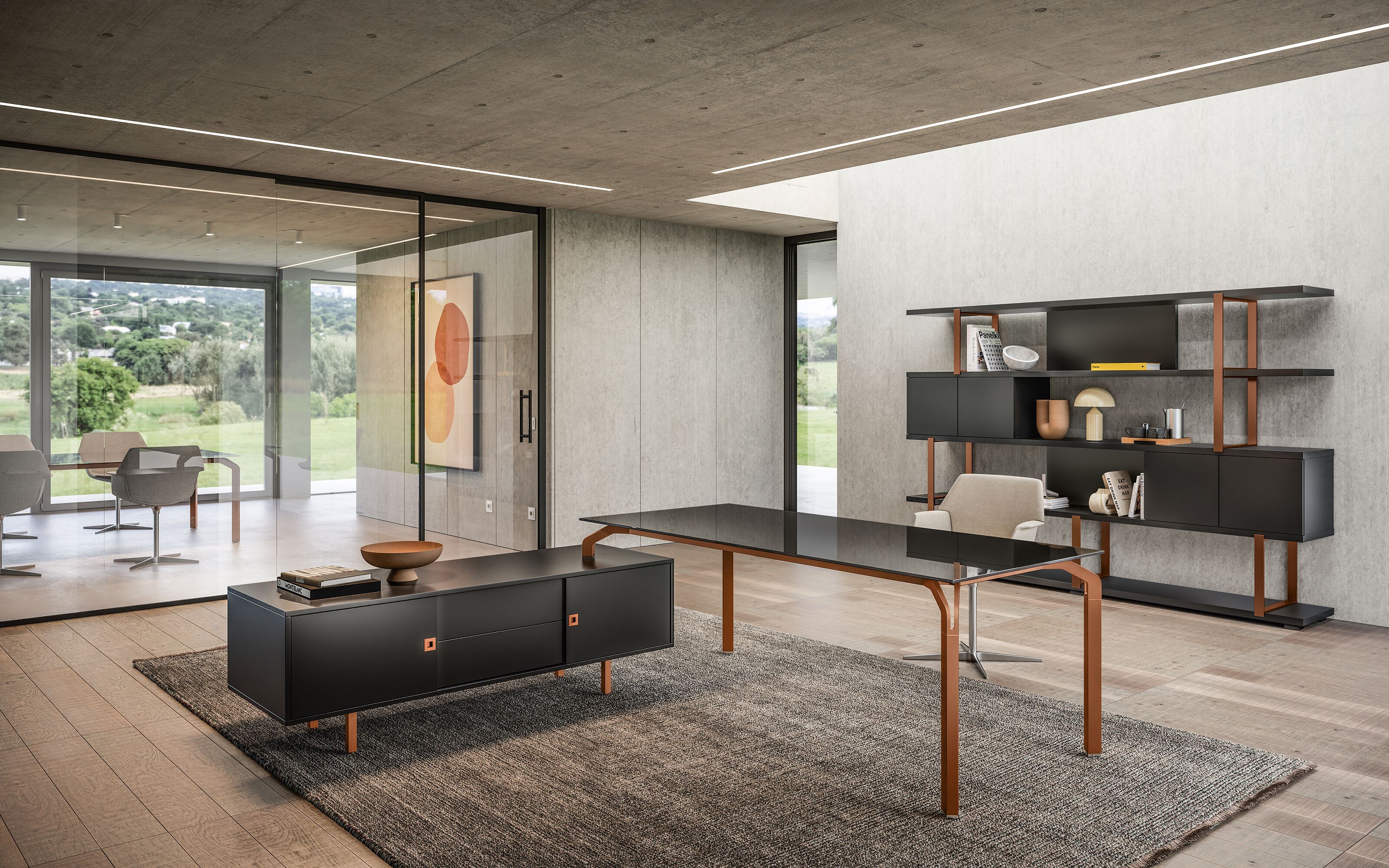 Стол / Стол для совещаний из лакированного стекла About Office йога ARCH-00041380 - Вид №4