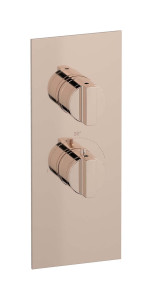 Комплект наружных частей термостата на 1 потребителей - вертикальная прямоугольная панель с ручками Hey Joe WE ARE IB eua111rsnhj Rose Gold Aqua