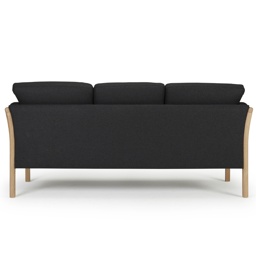Диван трехместный Aya, цельный лакированный дуб, темно-серый Kragelund 12903202525 - Вид №3