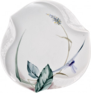 93258 Meissen Блюдо рельефное 12,5см "Игра волн, рельеф, дикая флора" Фарфор