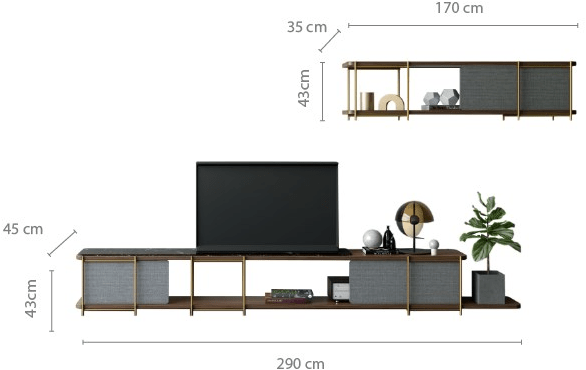 Momocca Низкая модульная тумба под телевизор Julia Jm08 - Вид №10