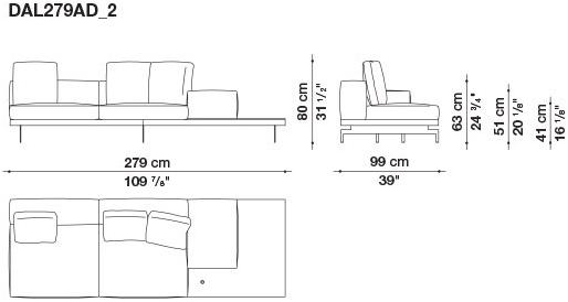 B&B Italia 3-х местный тканевый диван с шезлонгом Dock sun-id-1355318 - Вид №181
