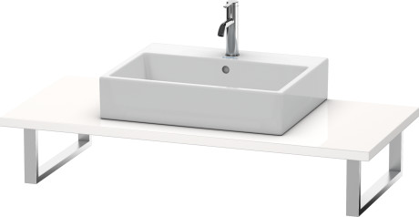 LC106C08080 Консоль для накладных раковин и встраиваемых умывальников, Толщина консоли 30 мм L-Cube #LC106C 550 мм Graphit Super Matt Duravit - Вид №1