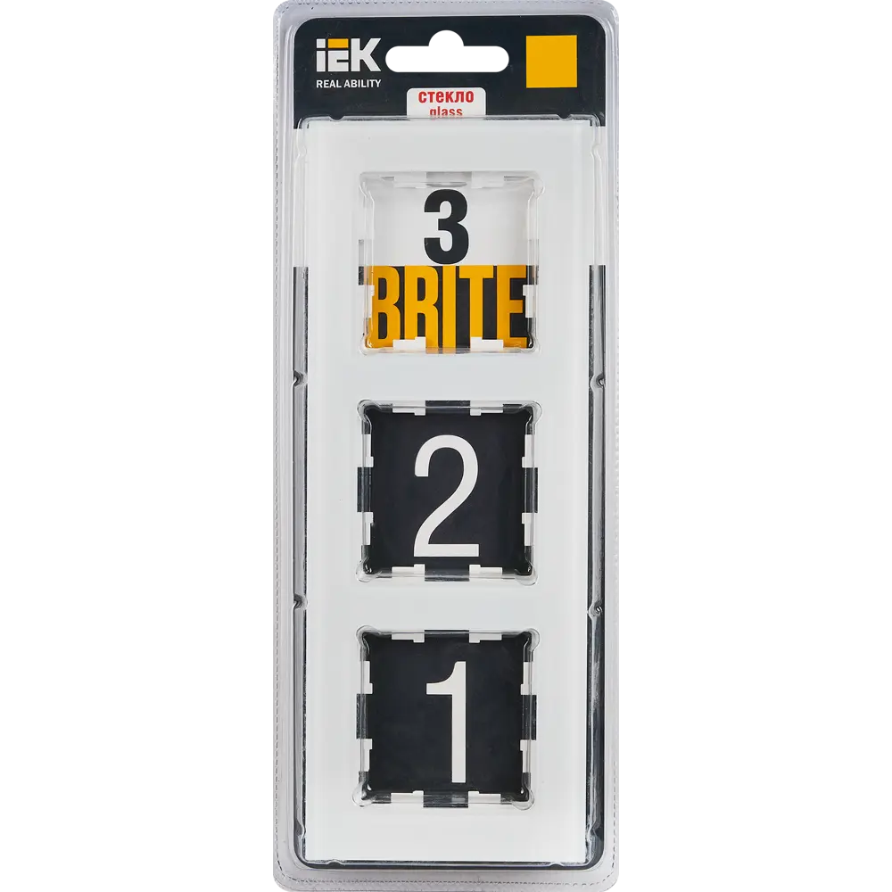 Рамка IEK Brite для тройных розеток и выключателей в белом цвете 87761312 STLM-1115966 - Вид №3