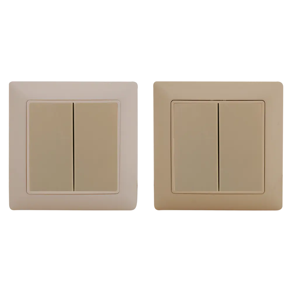 Выключатель встраиваемый ABB Basic 55 2 клавиши, цвет бежевый Basic55 STLM-2116513 - Вид №1