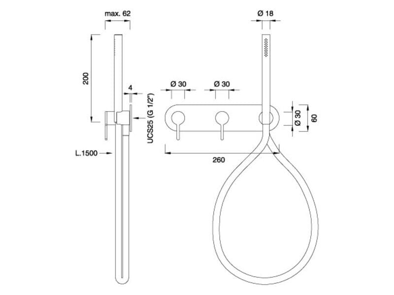 Настенный термостатический смеситель для ванны / душа CEADESIGN INNOVO ARCH-00012628