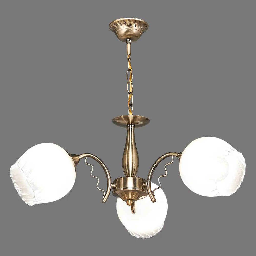 Люстра подвесная «Сезам» КС30069/3P, 3 лампы, 9 м², цвет белый/бронза КЛЮЧНИК STLM-2151824 - Вид №3