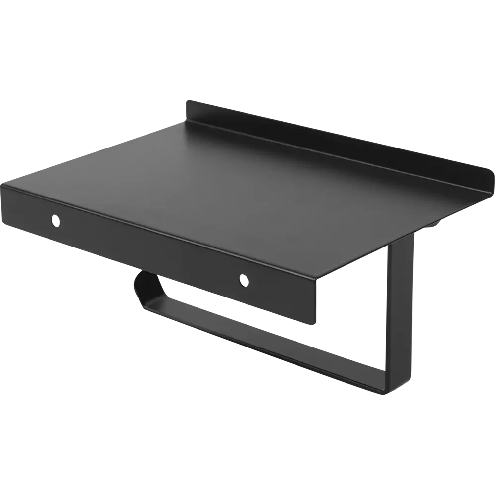 Держатель для туалетной бумаги Swensa Lund с полкой цвет чёрный STLM-2028023 - Вид №1