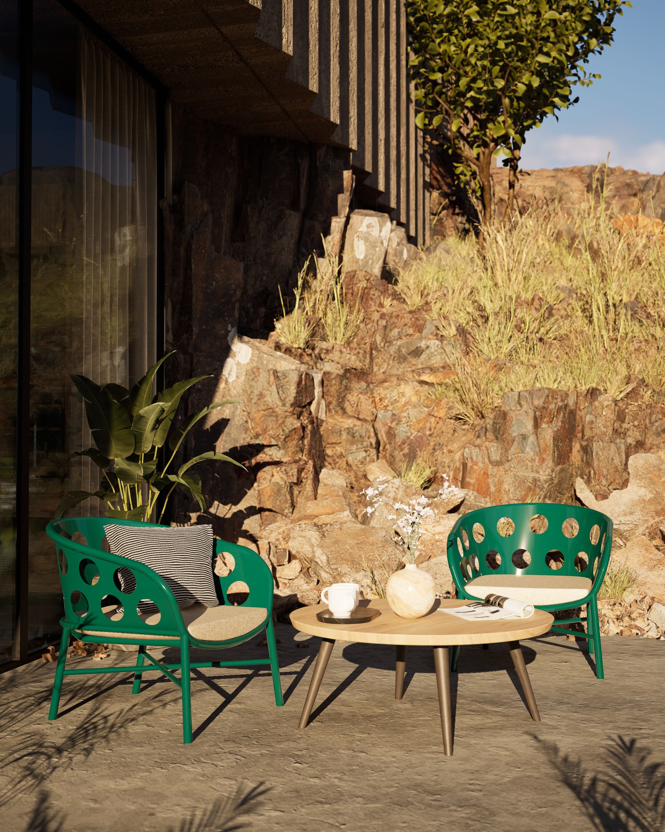 Алюминиевый стул с порошковым покрытием с подлокотниками DRIGANI Bubble ARCH-00127070 - Вид №1