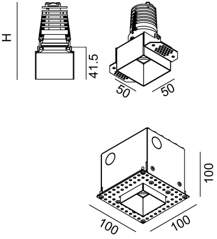 Lucifero's Встраиваемый квадратный светильник Nyx sun-id-1449773 - Вид №3