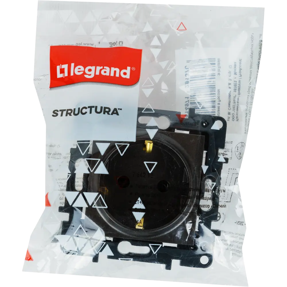 Розетка с заземлением - Legrand Structura - без шторок 16А 250В винтовые зажимы - магнезиум STLM-2106703 - Вид №4