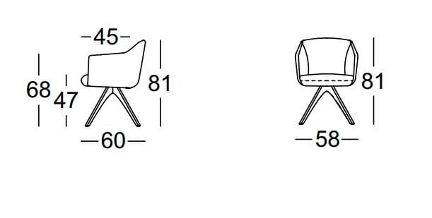 Кожаный стул с подлокотниками Rolf Benz ROLF BENZ 640 ARCH-00000641