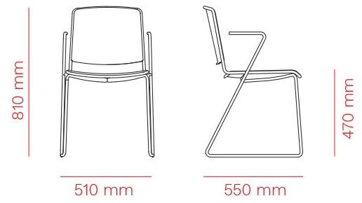 Mara Стул на санках с подлокотниками  5150  - Вид №4