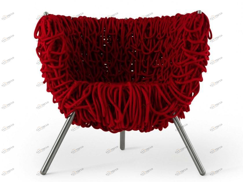 edra Стальное кресло, обитое хлопковой веревкой  Ctv010 