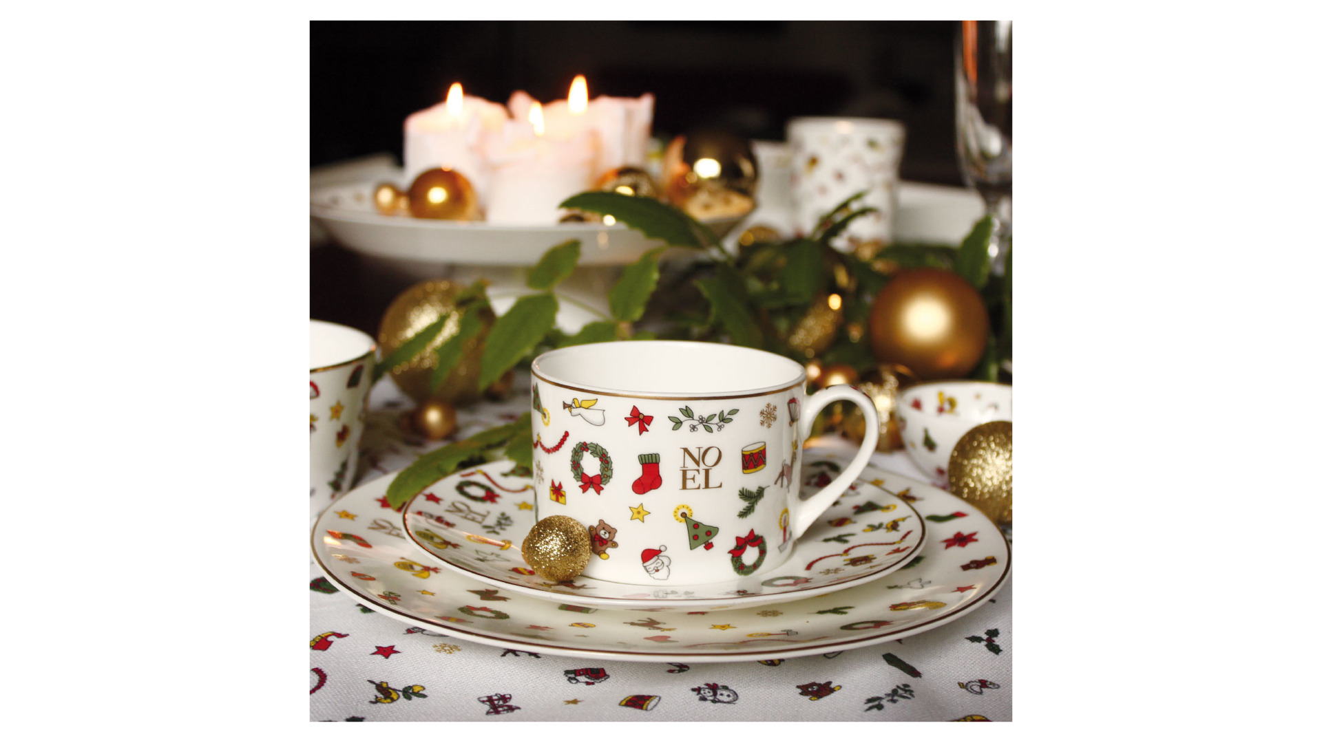 10668239 Taitu Чашка чайная с блюдцем Taitu "Новый год" 230мл, 17см Фарфор  - Вид №3