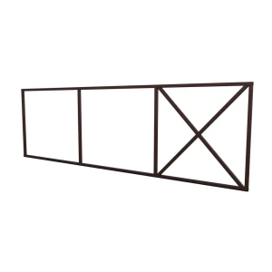 Ворота из профнастила 200x400 см 60x60 мм откатные RAL 8017 коричневый