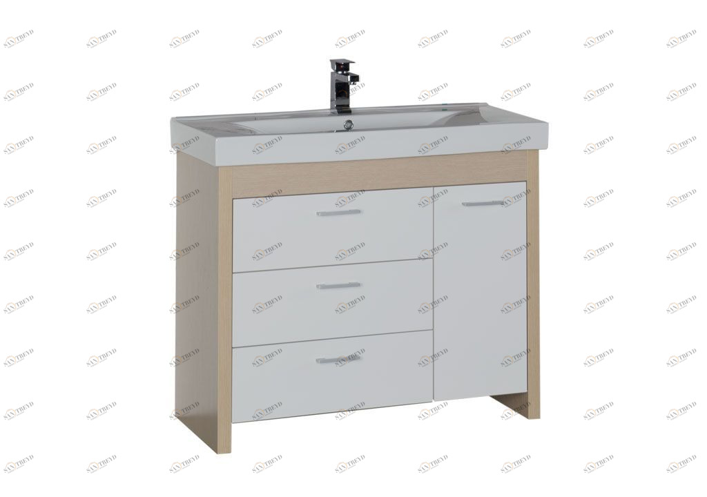 Тумба с раковиной Aquanet Тиана 100 светлый дуб 0017280800169715