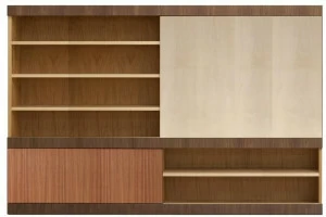 Morelato Модульный книжный шкаф из вишневого дерева с подставкой под телевизор Maschera Art. 3503