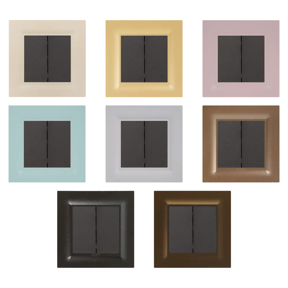 Выключатель встраиваемый 2 клавиши Legrand Structura 10А 250В безвинтовые зажимы магнезиум STLM-2131844 - Вид №1