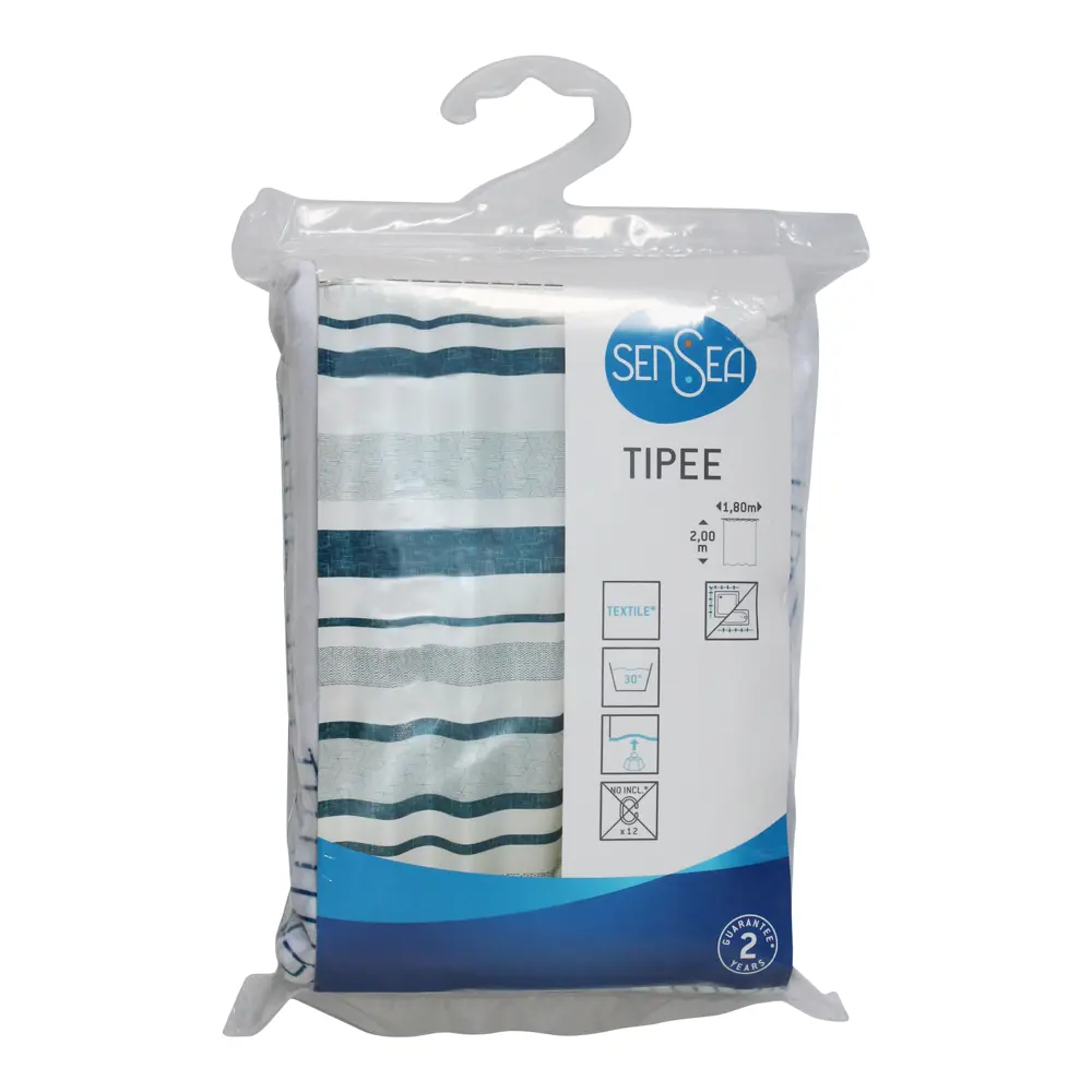 Штора для ванной Sensea Tipee 180x200 см полиэстер цвет мультиколор Blue Tipee STLM-2118356 - Вид №4