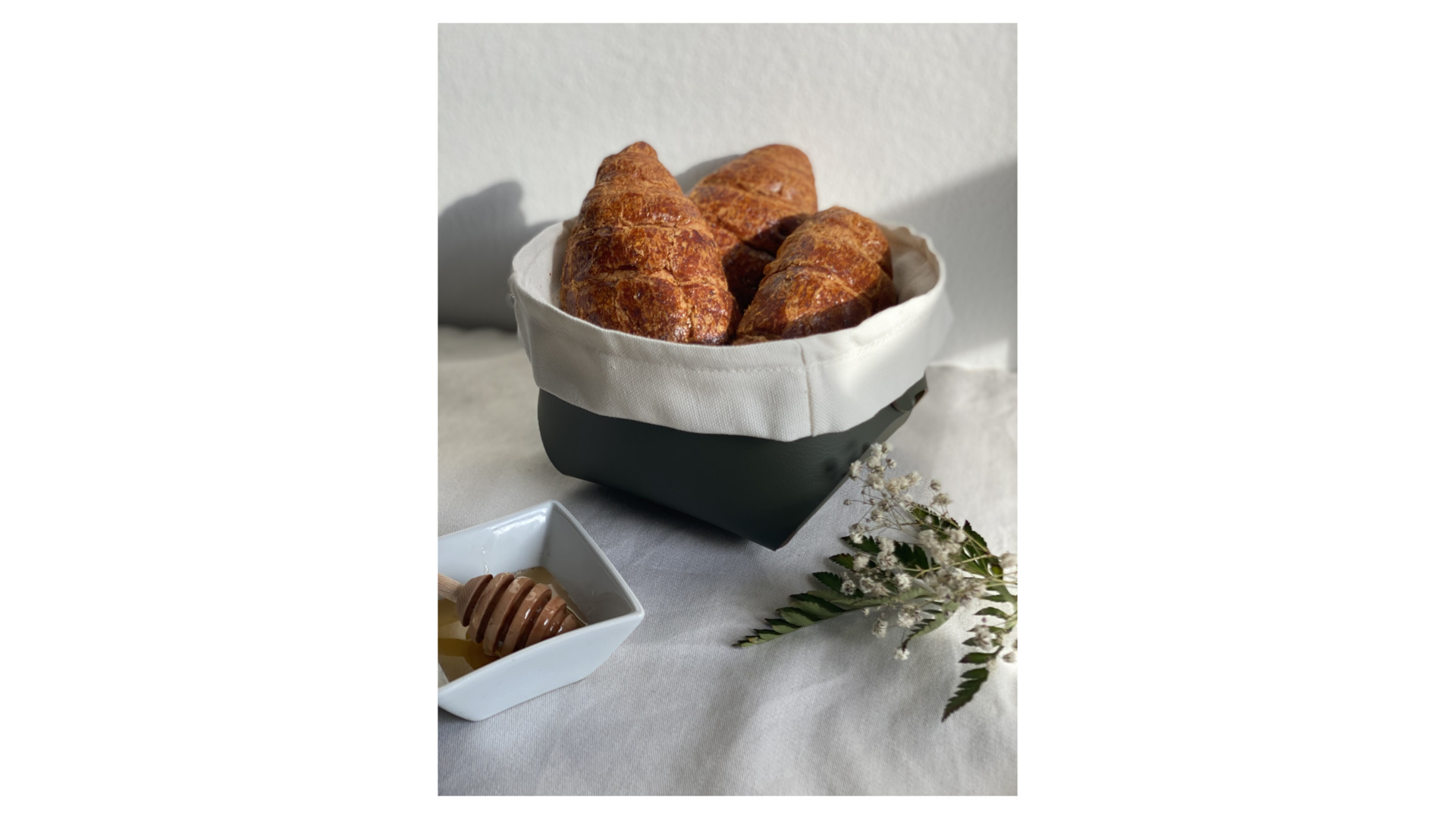 10643978 ADJ Хлебница со съемным мешочком из льна, 20х20см (шоколад)  - Вид №2