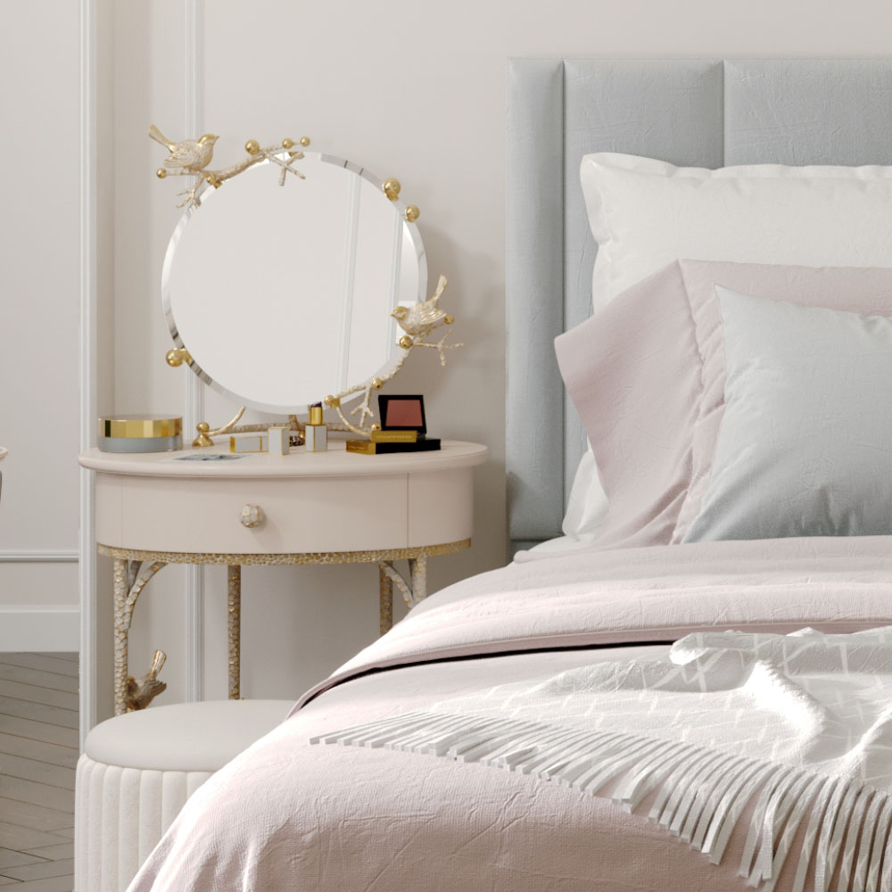 79029 Зеркало Терра настольное Айвори Мраморное золото BOGACHO 4627196590373