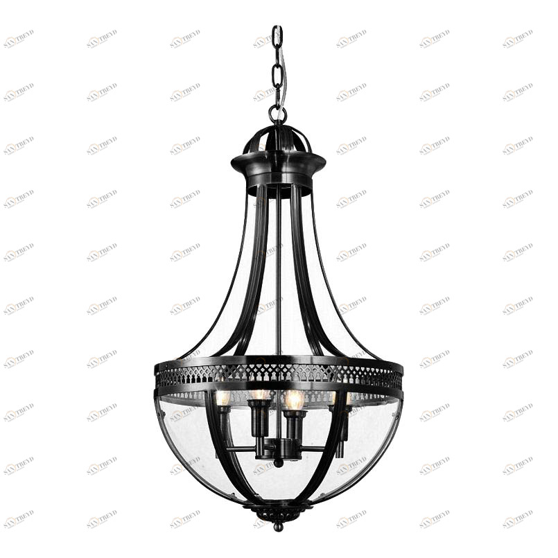 Люстра стеклянная 45х43 см черная Capitol Black KM0287P-4 DELIGHT COLLECTION ДИЗАЙНЕРСКИЕ 00-3883058 Черный 