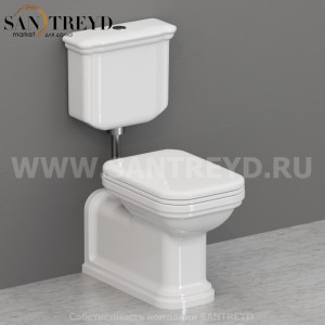 418201 Низкий бачок 40 см цвет Белая глазурь Kerasan Waldorf Италия