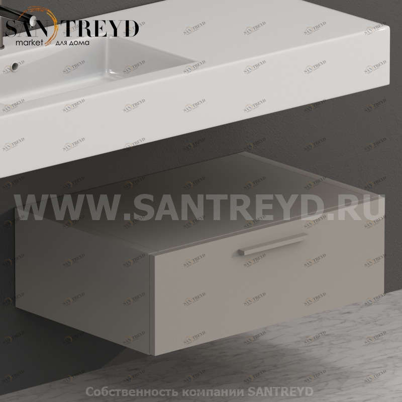 S07024GH2 Тумба с 1 ящиком 70 см серая Globo ARREDO WOOD Италия Ceramica Globo