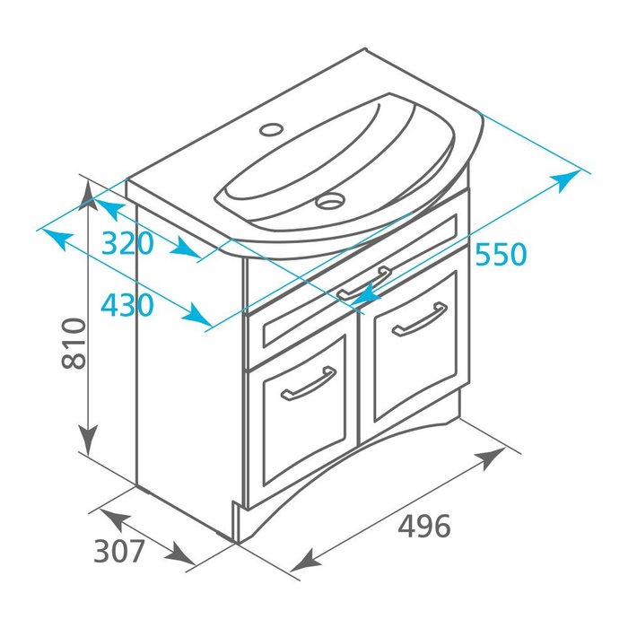 VIC55W0M95K Milardo Victoria Тумба Victoria 55 см Россия - Вид №6