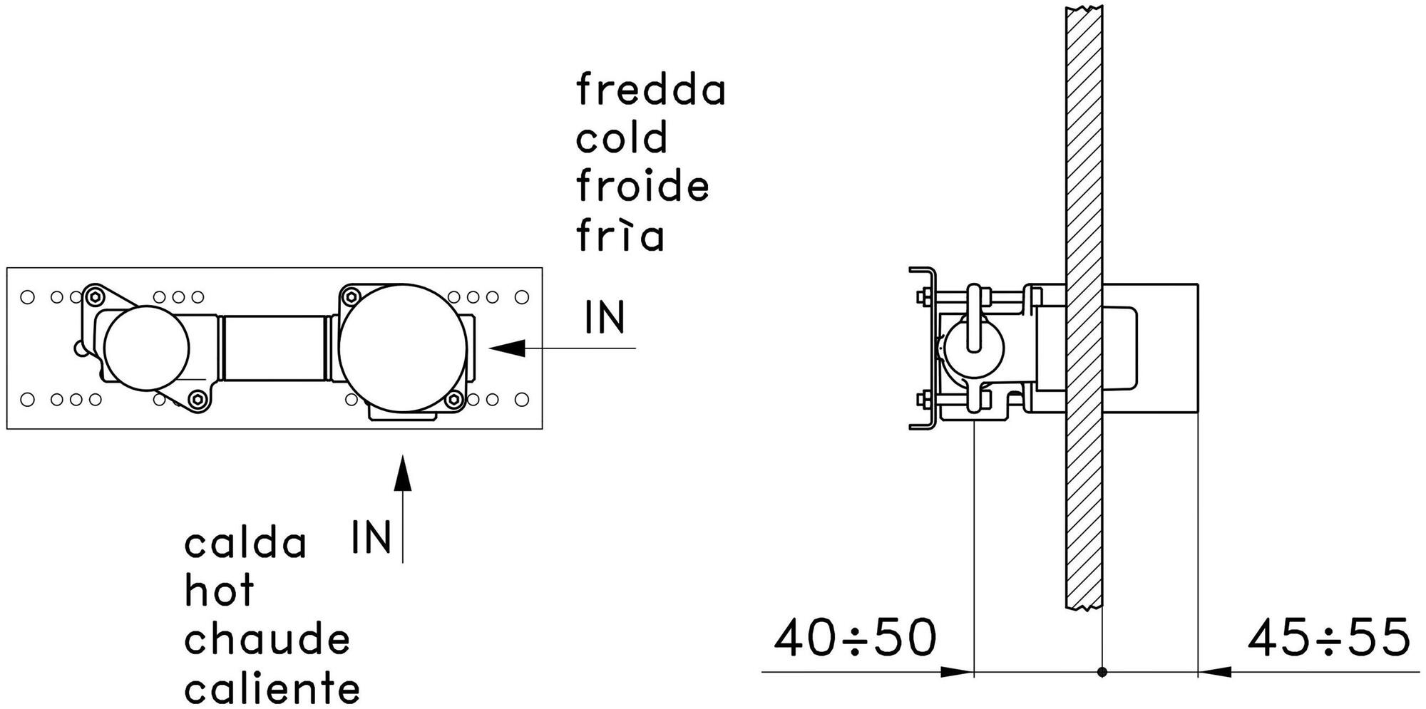 RUBINETTERIE STELLA Смеситель для умывальника настенный на 2 отверстия Sirius sun-id-1415550 - Вид №3