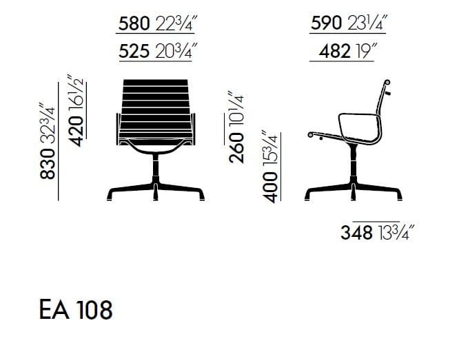 Ткань спиц поворотный стул с подлокотниками VITRA Eames Aluminium Group ARCH-00087363 - Вид №18