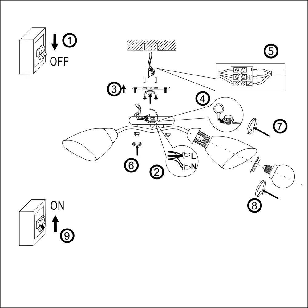 Люстра потолочная Жанр 5 ламп 15 м² цвет серебристый/белый РОССВЕТ STLM-2115886 - Вид №12