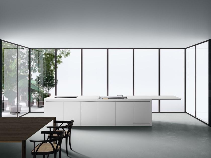 Boffi Кухня из нержавеющей стали и дерева с островом sun-id-1425941 - Вид №13