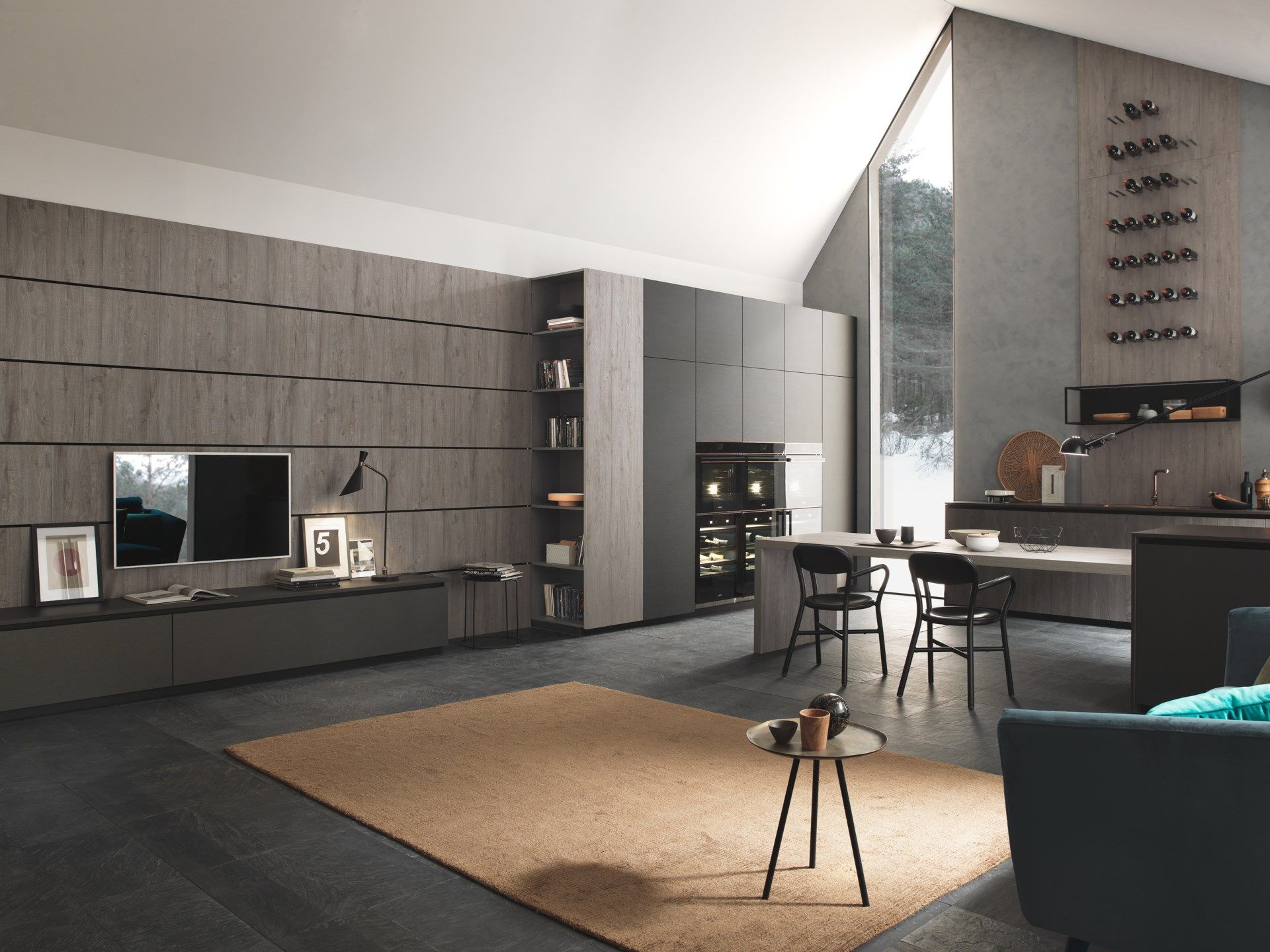 Кухня без ручек с полуостровом Floritelli Cucine ARCH-00124825 - Вид №2